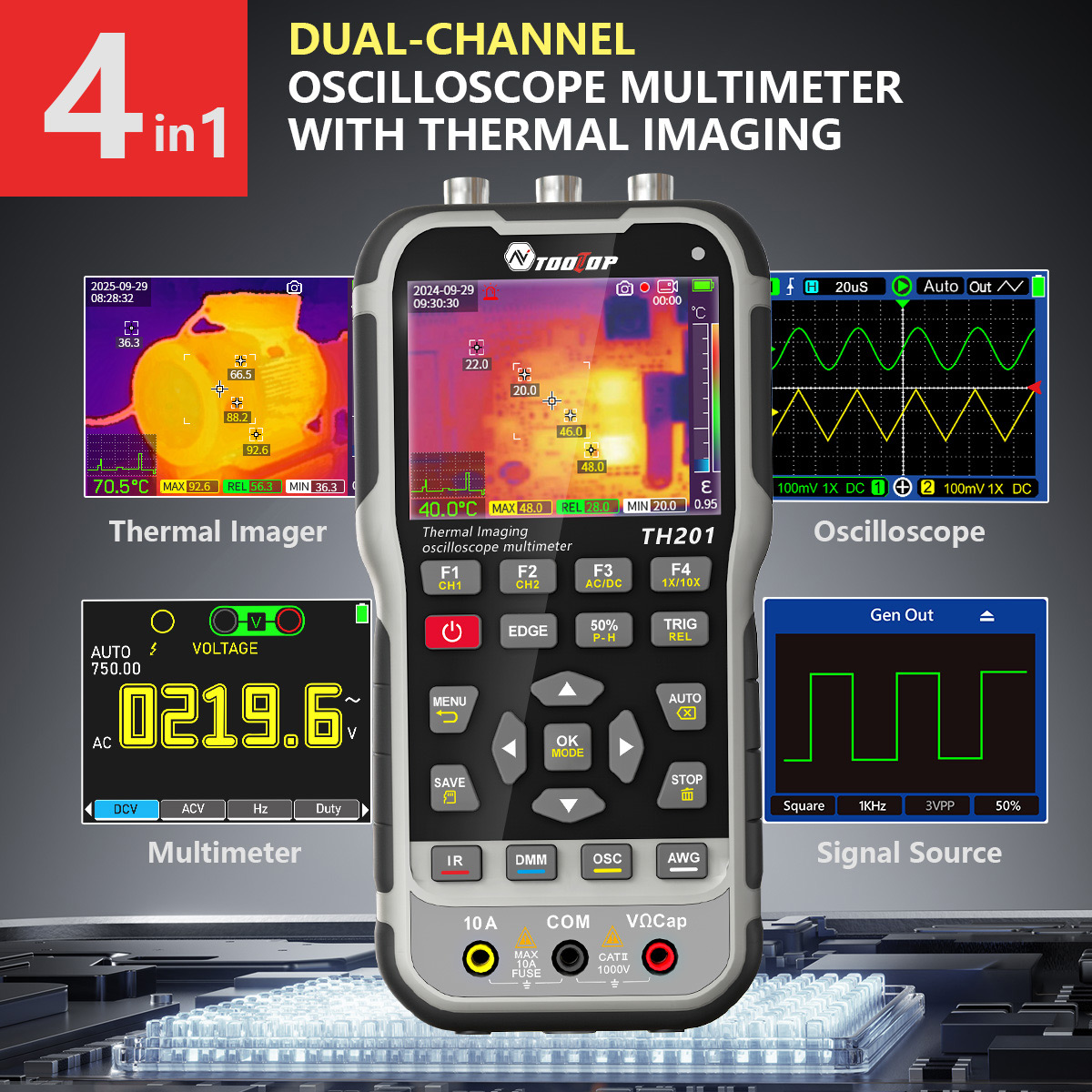 Electronics Repair Equipment - TOOLTOP TH201 4in1 Thermal Imager Oscilloscope