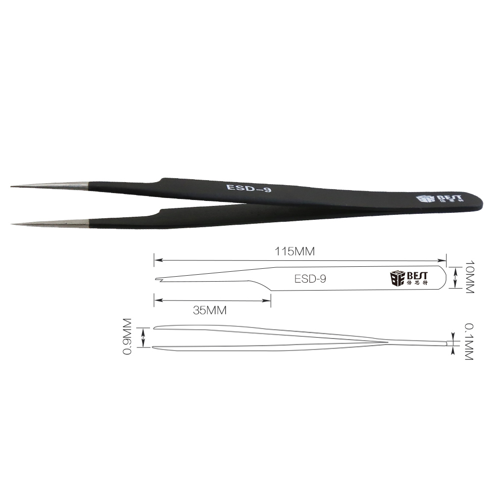 BST-ESD-9 Anti-Static Tweezers - Smd Tweezer Set ulasan dan harga